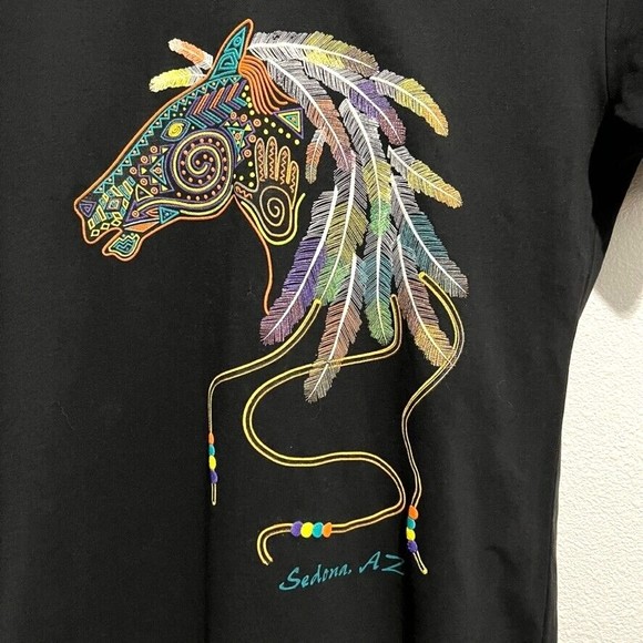 NATIVE AMERICAN RAINBOW HORSE WITH FEATHERS SEDONA, AZ SHIRT - YOUTH MEDIUM NWOT - Picture 2 of 10